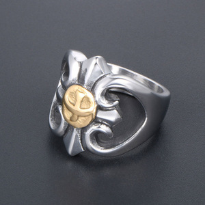 Bague Unisexe en Acier Titane Plaqué Or Style Punk Rétro Japonais Coréen avec Aigle, Bijou Tendance SA926 - Product Image 4