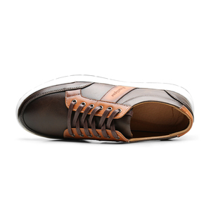 ยอดนิยม<span class=keywords><strong>Street</strong></span>สไตล์ผู้ชายสบายๆหนังสไตล์รองเท้าผ้าใบLace-Up Handmadeหนังวัวแบนกีฬารองเท้าขายส่ง - Product Image 2