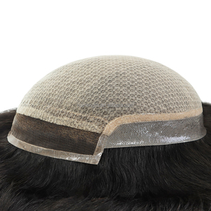 Injectie Kant Toupetje Mannen 6 Inch Remy Indian Haar Kant Front Ondekbaar Haarstuk Toupetje - Product Image 1