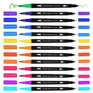 Pennarello da colorare permanente a doppia punta pennarello per pennarello artistico scritta pittura multicolore pennarello colore a doppia punta - Product Image 1