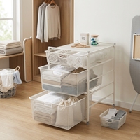 Panier à linge modulaire en acier à assembler soi-même, avec paniers en maille extractibles, robuste, en métal, pour le rangement des vêtements à la maison