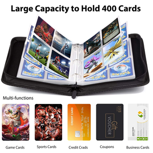 Y Y TCG สมุดสะสมการ์ดเล่มเก็บการ์ดแบบมีห่วงที่ใส่การ์ด4ช่องสมุดอัลบั้มพร้อมช่องใส่การ์ด400ช่องแฟ้มเก็บการ์ด - Product Image 5
