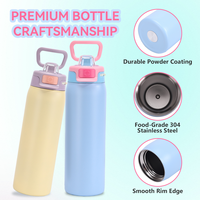 Bouteille d'eau isotherme en acier inoxydable ZREGGUR personnalisée de 550 ml pour le sport, la course à pied, la randonnée, la salle de sport, les voyages