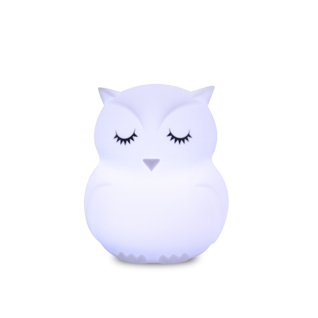 Owl LED Small Night Light Touch Sensing 9 Colors USB Rechargeable Silicone Children Bedside Light for Children and Infants
