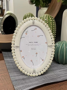 Khung Ảnh Bộ Khung Ảnh Ngọc Trai Trắng Hình Bầu Dục Tùy Chỉnh Khung Ảnh Cổ Điển Cao Cấp Trang Trí Phong Cách Sáng Tạo Cung Điện Châu Âu - Product Image 4
