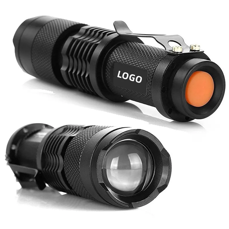Factory 3 Modes Mini Q5 LED Flashlight Torch Adjustable Focus Zoomable Light For Camping