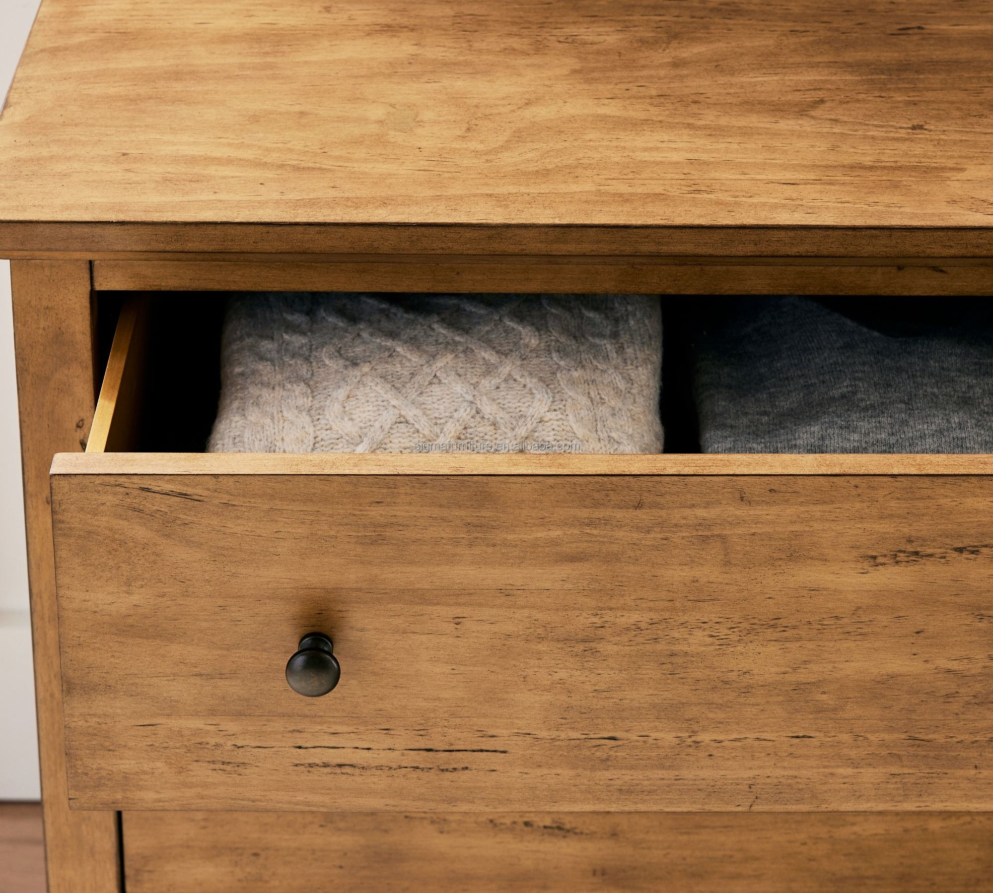 Heritage Farmhouse 6-Drawer Dresser Villa bedroom furniture drawer dresser cupboard chests cabinet
