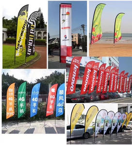 Рекламный наружный квадратный пляжный флаг с перьями на заказ - Product Image 4