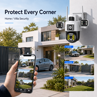 Cámara WiFi Wistino V380Pro de 12MP con Doble Lente PTZ para Exteriores, Seguimiento Automático, Visión Nocturna en Color, Audio Bidireccional, Detección de Movimiento, Cámara 4G