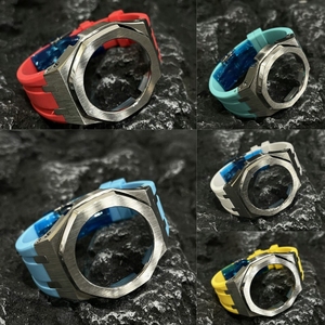 Boîtier en argent avec bracelet de montre en caoutchouc pour GA2100 GA2110 <span class=keywords><strong>CASIOak</strong></span> personnalisation de plus de couleurs en option bricolage pièces de montre de haute qualité - Product Image 2