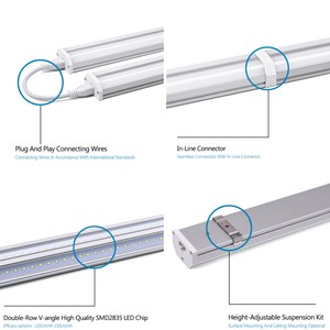 Oem có thể kết nối <span class=keywords><strong>ETL</strong></span> DLC TUV <span class=keywords><strong>SAA</strong></span> T5 <span class=keywords><strong>LED</strong></span> Batten ánh sáng 4ft 8ft 30W 40W 60W T5 <span class=keywords><strong>LED</strong></span> tích hợp đôi ống đèn - Product Image 5