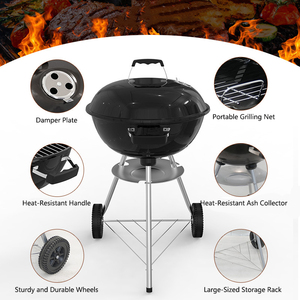 <span class=keywords><strong>Barbecue</strong></span> au charbon de bois rond de 17 pouces pour la cour, <span class=keywords><strong>barbecue</strong></span> de camping en plein air, support de <span class=keywords><strong>barbecue</strong></span>, <span class=keywords><strong>barbecue</strong></span> avec roues - Product Image 4