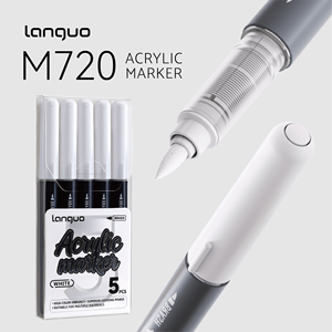 Marqueur de peinture acrylique blanc extra opaque, stylo permanent à encre liquide directe, pour surlignage, <span class=keywords><strong>dessin</strong></span>, bricolage, artisanat, fournitures artistiques, PET non effaçable - Product Image 1
