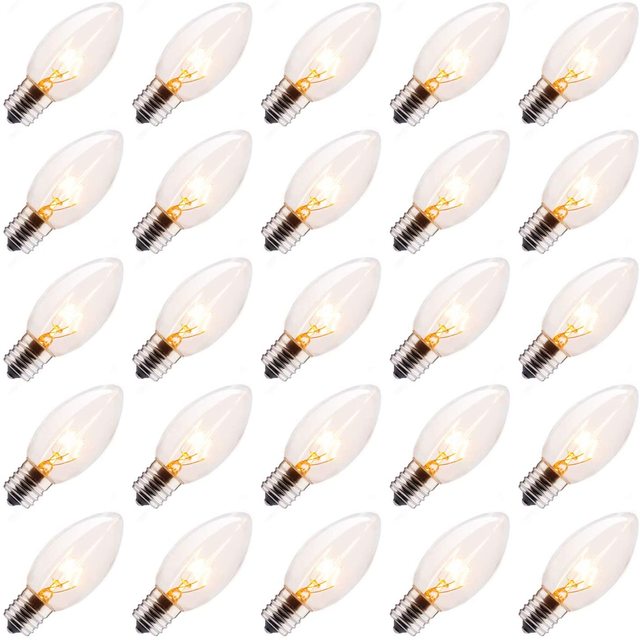 E17 C9 Incandescent Tungsten Bulb 5W 7W C9 Edison Replacement Light Bulb for Christmas String Light
