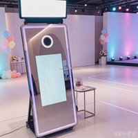 Miroir Magique Intelligent 70 Pouces avec Caméra pour Cabine Photo de Fête, 1 à 15 Personnes, iPad, Appareil Photo Reflex, Wi-Fi/Bluetooth, Télécommande, Smartphones Instantanés