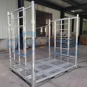 Estante apilable de acero de almacenamiento resistente personalizado con revestimiento eléctrico Jaula de almacenamiento de acero Estante de poste apilable - Product Image 2