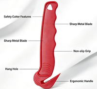 Cutter de sécurité à lame cachée, couteau utilitaire en plastique, poignée ergonomique antidérapante, ouvre-emballage pour bureau, entrepôt et usage domestique