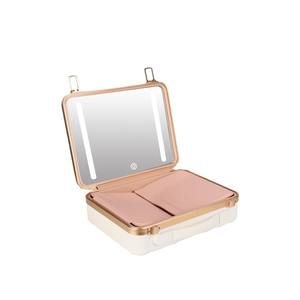 Trousse de beauté, sac de maquillage de voyage, valise portable avec miroir, fermeture magnétique, rose, blanc, noir, coffret cadeau, hiver 2024 - Product Image 1