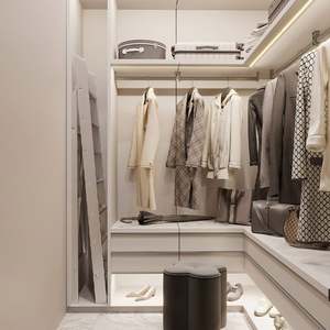 SANTOPOVA High End Custom Design Large Wardrobe <b>Cabinet</b> Glass Door Walk in Closet for Bedroom - Product Image 3