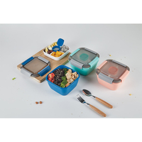 Plateau à Bento bol à salade 3 compartiments récipient à salade en plastique sans BPA pour les garnitures et les collations