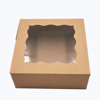 Boîte en papier kraft brun de différentes tailles avec fenêtre transparente Boîtes à gâteaux surélevées de 4 6 8 10 pouces