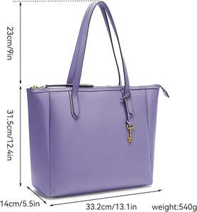 Bolso de Hombro de Lujo Personalizado con Logotipo, Clásico, para Mujer, en Piel Sintética Morada, con Cierre de Cremallera, Impermeable, de Gran Capacidad - Product Image 2