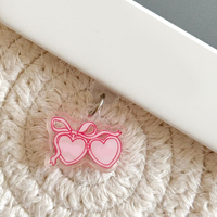 Pendentif anti-poussière personnalisé en acrylique, motif dessin animé mignon, pour port de charge iPhone et Type C