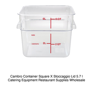 Square Food Storage <b>Container</b> 5.7 L, without Lid Cambro 6Sfscw135 - Product Image 2