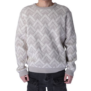 Logo personnalisé Pull pour homme Kint Plush Jacquard Knit Ras du cou Pull tricots à manches longues rayé Fabricant de tricots - Product Image 2