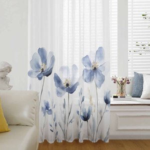 Modelli personalizzati trasparenti tende floreali stampate tende <span class=keywords><strong>su</strong></span> teli per soggiorno - Product Image 5