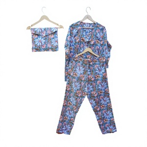 Conjunto de Pijama de Verano para Mujer, 100% Algodón, Estampado Floral Digital, Ropa de Dormir Lujosa, Romántica, Cómoda y Elegante - Product Image 5