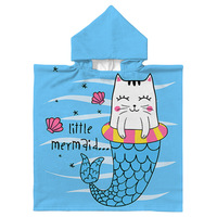 Serviette de bain poncho enfant personnalisée en microfibre éponge à séchage rapide, mignonne et portable