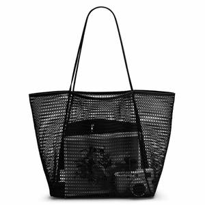 Sac à bandoulière en maille tendance pour femme, sac de rangement pour vêtements de natation, sac de plage pliable en maille pour l'été - Product Image 1