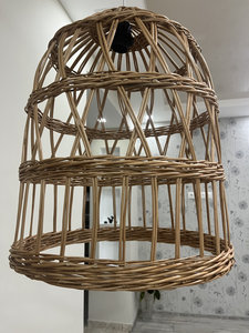 Handmade <b>Wicker</b> Lampshade Boho Rattan Pendant Lamp Bamboo Chandelier Woven Hanging Lamp Eco Friendly Lighting - Product Image 5