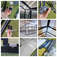 Mini serre moderne en métal de 6 x 4 pieds avec couverture en polycarbonate, prête pour la culture hydroponique, bac à jardin surélevé