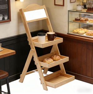 Estante Plegable de Madera de <span class=keywords><strong>Pino</strong></span> de Tres Niveles con Pizarra Blanca en la Parte Superior, Tipo Vertical, Multifuncional, Ecológico, Impermeable - Product Image 6