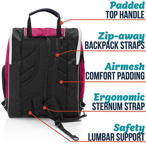 Roller Ice Hockey Skate <b>Backpack</b> Genuine Leather Detachable Strap Waterproof Storage Characters 36-<b>55L</b> Capacity for Ice Hockey - Product Image 3