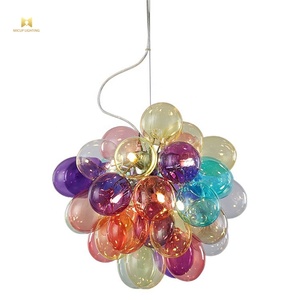 Verre nordique couleur bulle Led lustres créatifs chambre d'enfants chambre magasin de vêtements verre pendentif éclairage - Product Image 5