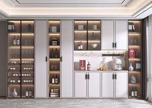 Meubles de vitrine à vin de salon en bois massif en bois de haute qualité pour un usage domestique - Product Image 5