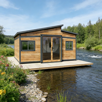Maison conteneur de luxe pliable style ferme avec salle de bain et cuisine, mini-villa mobile pour bureau et télétravail