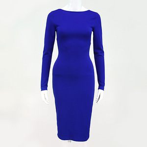 Mulheres Sexy Backless Zipper manga comprida Casual Vestidos Vestidos de noite - Product Image 6