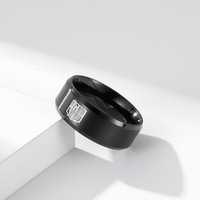Bague en Acier Titane 8mm Unisexe avec Logo Aile de la Liberté L'Attaque des Titans, Bijou Cosplay Anime, Cadeau Convention, Or/Noir K-R640