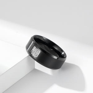 Anillo de Acero de Titanio con Logo de Ataque a los Titanes: Alas de la Libertad, 8mm, Joyería Unisex, Regalo para Cosplay y Conveniones de Anime - Product Image 3