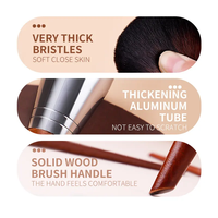 Vente en gros d'usine, fabricants véganes en Chine, kit compact à étiquette privée, 37 pièces, pinceaux de maquillage de haute qualité, sans cruauté, couleur marron