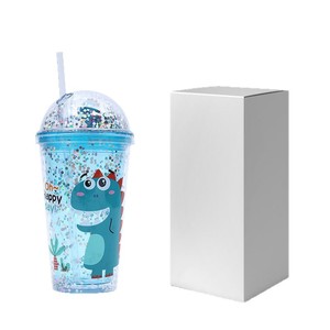 Shang Kou Ai Double Walled Plastic Cup Bpa Free For Children And Girls Summer Cold Drink With Straw Travel Gift - Product Image 2