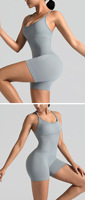 Combinaison de sport pour femme à dos ouvert, séchage rapide, pour yoga, avec effet froncé, respirante, à motifs