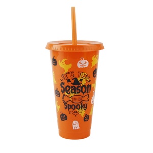 24oz Halloween riutilizzabili tazze con coperchi e cannucce sfuse per adulti Kid Women Party, portatile a prova di fuoriuscita tazze per caffè ghiacciato - Product Image 6
