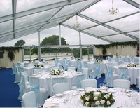 Tente de Réception 10x40 20x50 Transparente Robuste pour Mariage Événementiel, Chapiteau de Toit Transparent pour 400 Personnes en Extérieur