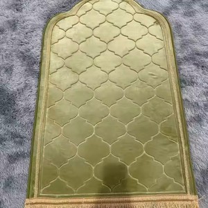 Usine Wholesa islamique musulman débarbouillette couverture couleur unie épaissie tapis de pèlerinage avec gland tapis de prière - Product Image 5