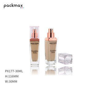 30ml premium grade glass bottle for lotion, <b>foundation</b>, and serum, complete with pump head - Product Image 1